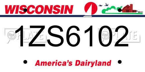 1ZS6102 Wisconsin License Plate