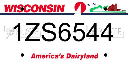 1ZS6544 Wisconsin License Plate