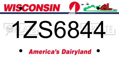 1ZS6844 Wisconsin License Plate