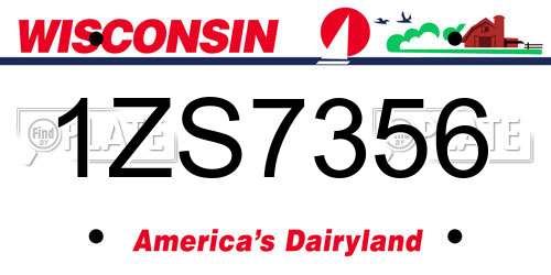 1ZS7356 Wisconsin License Plate