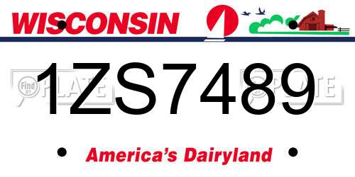1ZS7489 Wisconsin License Plate