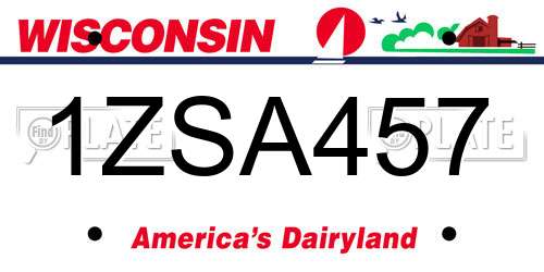 1ZSA457 Wisconsin License Plate
