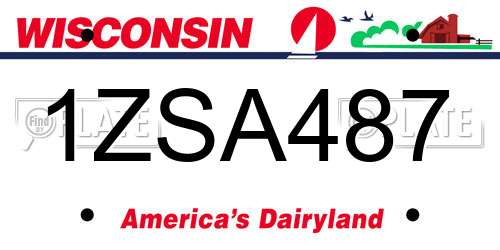 1ZSA487 Wisconsin License Plate