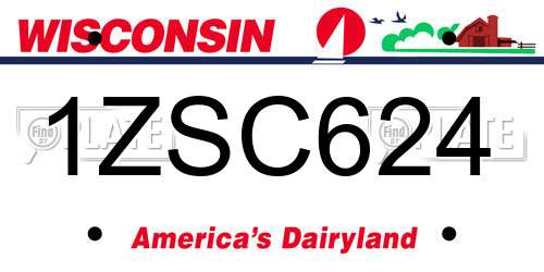 1ZSC624 Wisconsin License Plate