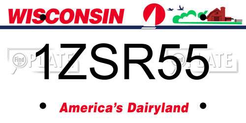 1ZSR55 Wisconsin License Plate