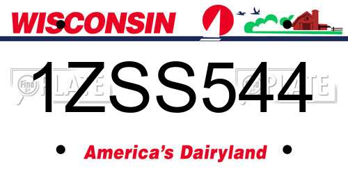 1ZSS544 Wisconsin License Plate