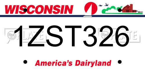 1ZST326 Wisconsin License Plate