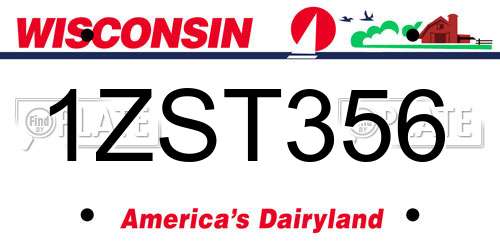 1ZST356 Wisconsin License Plate