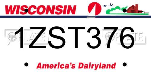 1ZST376 Wisconsin License Plate