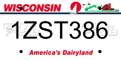 1ZST386 Wisconsin License Plate