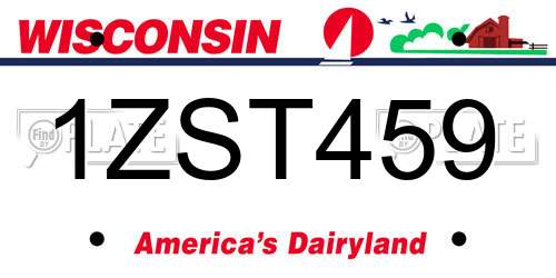 1ZST459 Wisconsin License Plate