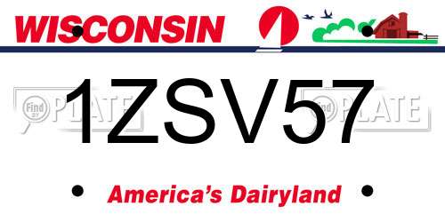 1ZSV57 Wisconsin License Plate