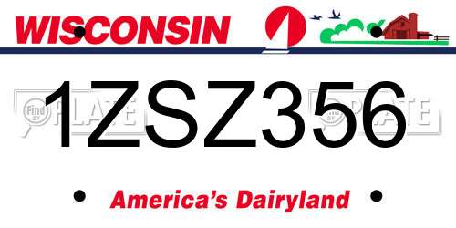 1ZSZ356 Wisconsin License Plate