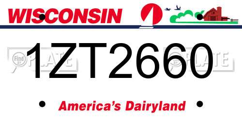1ZT2660 Wisconsin License Plate