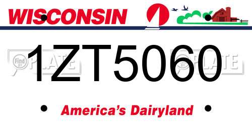 1ZT5060 Wisconsin License Plate