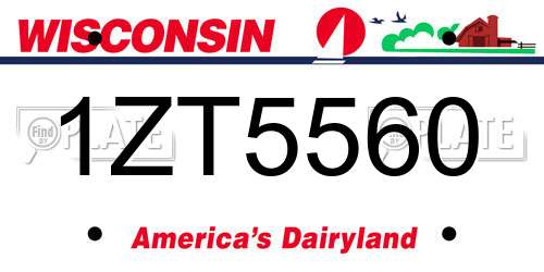 1ZT5560 Wisconsin License Plate