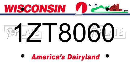 1ZT8060 Wisconsin License Plate