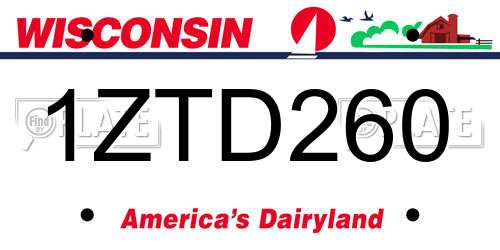 1ZTD260 Wisconsin License Plate