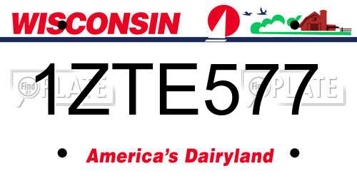 1ZTE577 Wisconsin License Plate