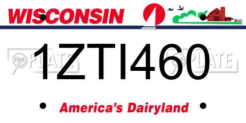 1ZTI460 Wisconsin License Plate
