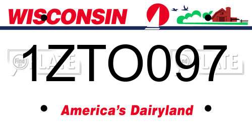 1ZTO097 Wisconsin License Plate
