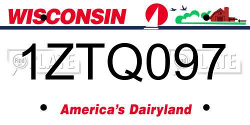 1ZTQ097 Wisconsin License Plate