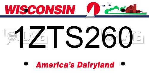 1ZTS260 Wisconsin License Plate