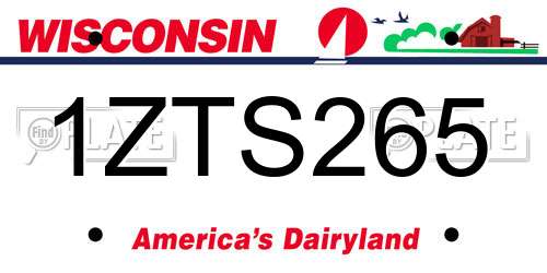 1ZTS265 Wisconsin License Plate