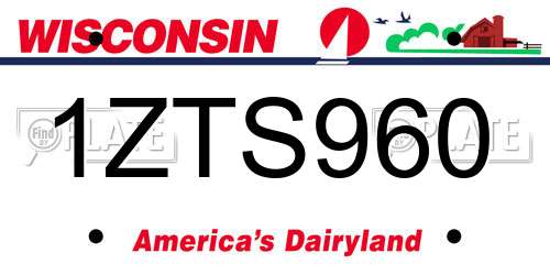 1ZTS960 Wisconsin License Plate