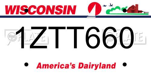 1ZTT660 Wisconsin License Plate