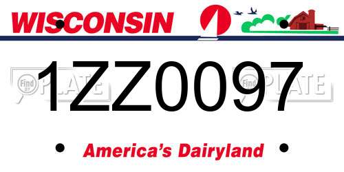1ZZ0097 Wisconsin License Plate