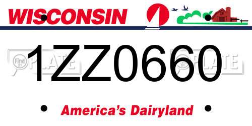 1ZZ0660 Wisconsin License Plate