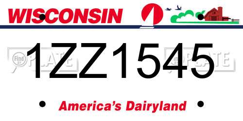 1ZZ1545 Wisconsin License Plate