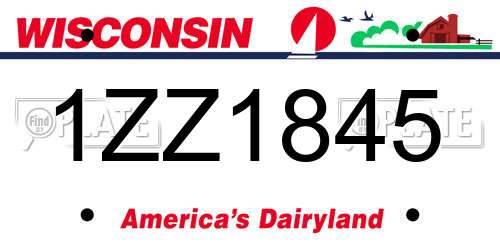 1ZZ1845 Wisconsin License Plate