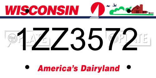 1ZZ3572 Wisconsin License Plate