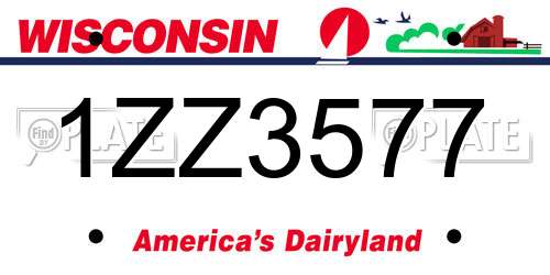 1ZZ3577 Wisconsin License Plate