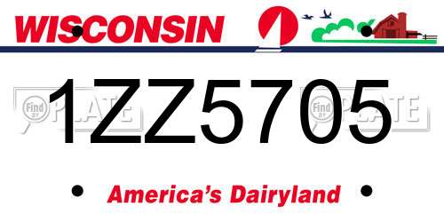 1ZZ5705 Wisconsin License Plate