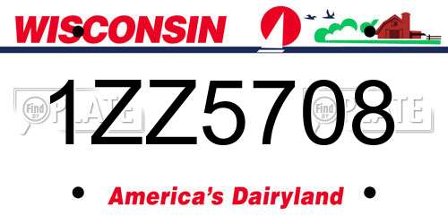 1ZZ5708 Wisconsin License Plate