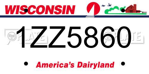 1ZZ5860 Wisconsin License Plate