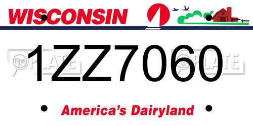 1ZZ7060 Wisconsin License Plate