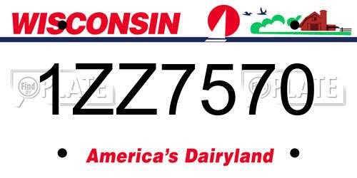 1ZZ7570 Wisconsin License Plate