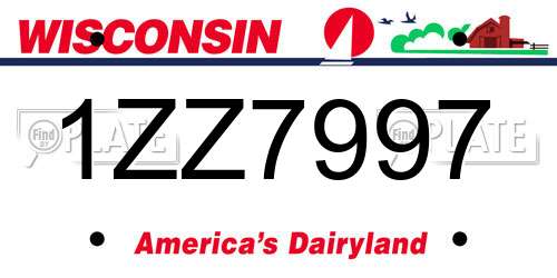 1ZZ7997 Wisconsin License Plate