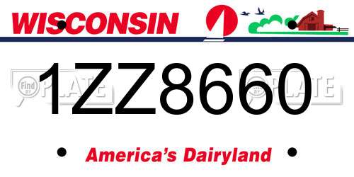1ZZ8660 Wisconsin License Plate