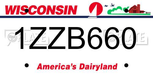 1ZZB660 Wisconsin License Plate