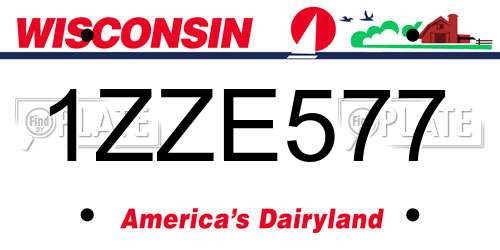 1ZZE577 Wisconsin License Plate