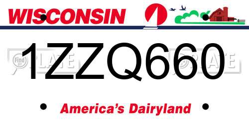 1ZZQ660 Wisconsin License Plate