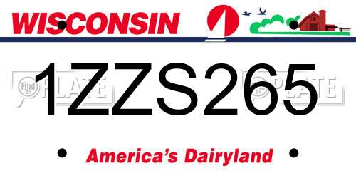 1ZZS265 Wisconsin License Plate