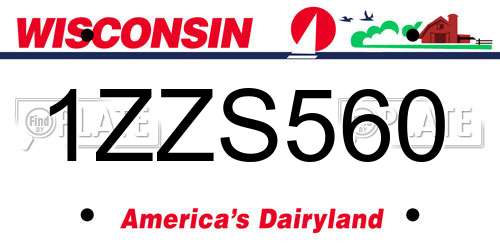 1ZZS560 Wisconsin License Plate