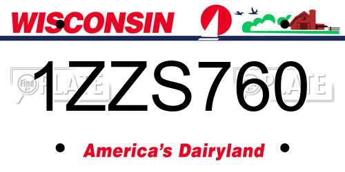 1ZZS760 Wisconsin License Plate