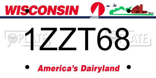 1ZZT68 Wisconsin License Plate